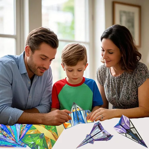 Miniatura 3 de Xuoent Paper Airplanes for Kids, Paper Airplane Craft Kit with 32 Colorful Origami Papers, Easy Fold Paper Plane Kit for Boys and Girls Ages 6-12+