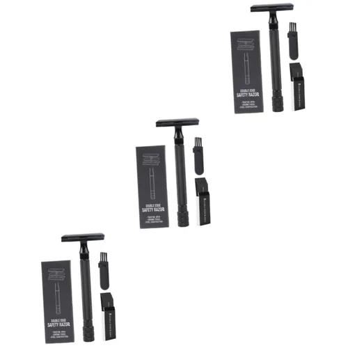 Beaupretty 3 juegos de afeitadora manual de los hombres de la seguridad de las maquinillas de afeitar para el afeitado bigote afeitadora de los