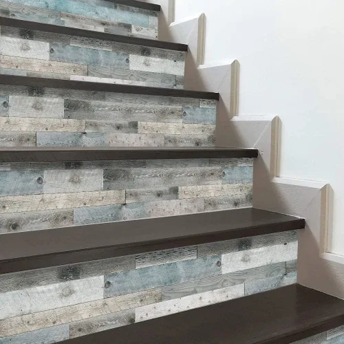 Miniatura 21 de funlife 14 tiras de calcomanías para elevadores de escaleras, vinilo para despegar y pegar, calcomanías decorativas para escaleras, 39.37 x 7.09