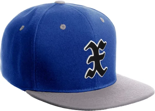 Miniatura 1638 de Daxton Gorra clásica con visera de billete plano con letras del alfabeto inglés antiguo de la A a la Z