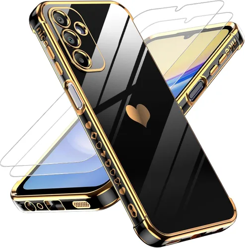 Miniatura 117 de LeYi for Moto G 5G 2025 Case: with Tempered Glass Screen Protector [2 Pcs]+ Full Camera Lens Protection,Love Heart Plating Cute Luxury Soft TPU