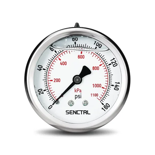 Miniatura 10 de SENCTRL 0-200 Psi Presión de Líquido Llenó de Glicerina, Medidor de Presión con Esfera de 2.5 Pulgadas, Montaje Inferior de 1/4 Pulgada NPT, Caja