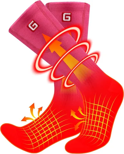 Autocastle Calcetines calefactables de 4000 mAh recargables con pilas eléctricas, para hombres y mujeres, kit de calcetines con aislamiento térmico