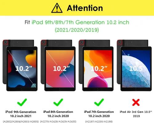 Miniatura 2 de DTTO Funda para iPad de 9ª/8ª/7ª Generación de 10.2 Pulgadas 2021/2020/2019, Funda de Soporte Folio Empresarial de Cuero Premium con Soporte