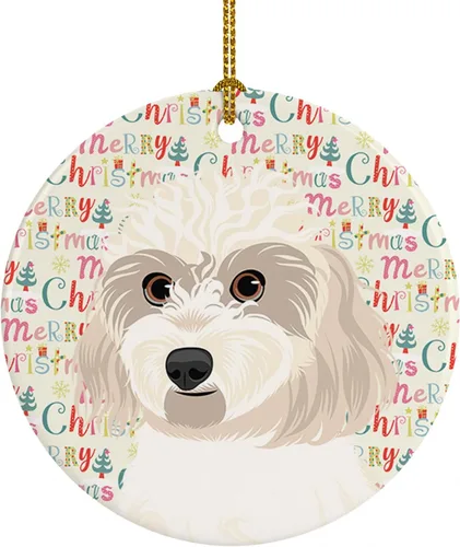 Miniatura 206 de Caroline's Treasures Bulldog Francés Azul de Navidad Adorno de Cerámica Decoraciones Colgantes para Árbol de Navidad para Hogar Navidad, Festividad