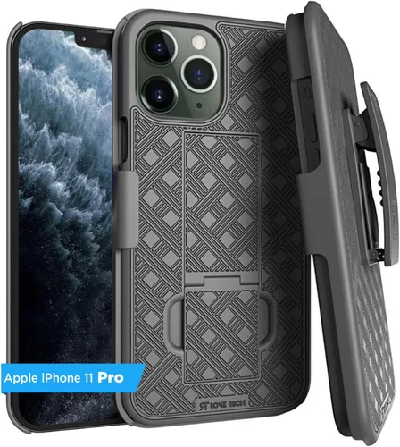 Miniatura 8 de Funda diseñada para Apple iPhone 11 con funda de clip para cinturón Combo de funda resistente y funda protectora para teléfono con textura
