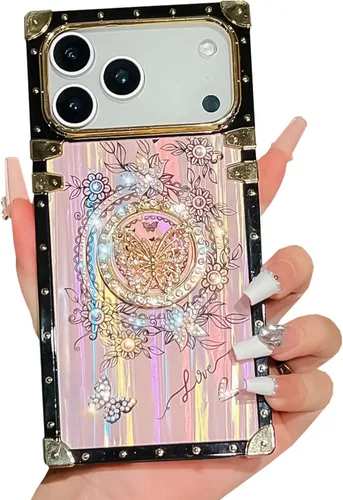 Miniatura 34 de Compatible con Funda Samsung Galaxy S22 Ultra, Diseño de Mariposa Brillante de Lujo con Soporte Plegable Kickstand para Mujeres y Niñas, Funda Rosa