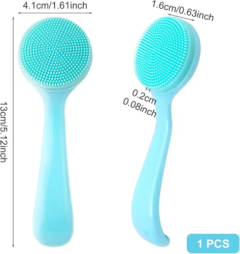 Miniatura 2 de HINZIC Cepillo de limpieza facial manual de silicona, respetuoso con la piel, impermeable, limpiador exfoliante para puntos negros, eliminación