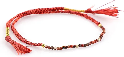 Miniatura 32 de Thecraftman - Pulsera trenzada de cuentas naturales, cristales energéticos, regalo para ella, pulsera de protección de hilo trenzado de mano