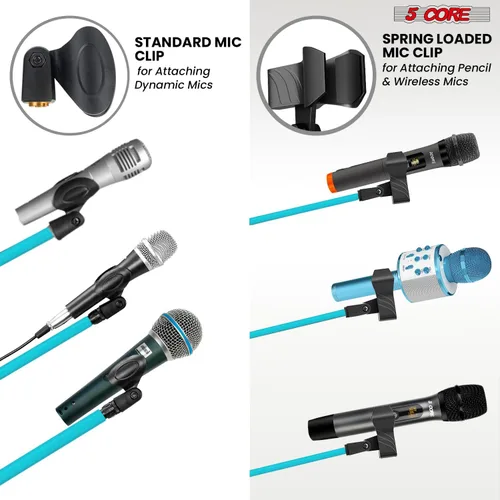 Miniatura 7 de 5 Core Soporte de micrófono de piso universal de altura ajustable trípode soportes de micrófono w brazo telescópico extensible plegable portátil w 2