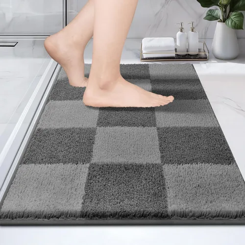 Miniatura 19 de PURRUGS Alfombra de baño antideslizante lavable a máquina 20 x 30 pulgadas, tapete de baño súper absorbente y de secado rápido, alfombra de baño