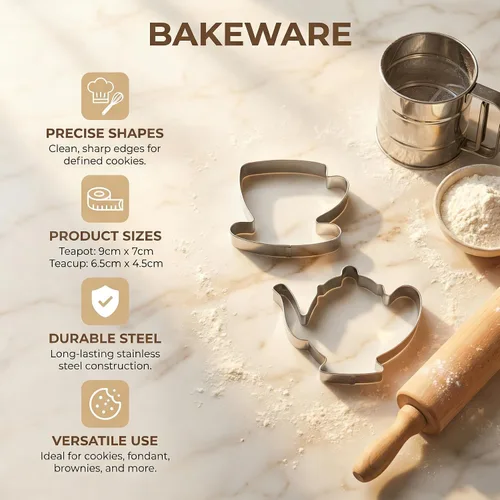 Miniatura 4 de Cortador de galletas de acero inoxidable para tazas de té, taza de té y taza de té, ideal para fiestas de té, bodas y sándwiches, tazas grandes