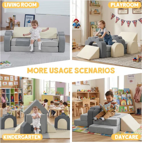 Miniatura 4 de 13 Piezas Bloques de Escalada de Espuma para Niños Pequeños de 1-3 Años Juego Suave de Escalada Floral para Niños para Interiores, Juguetes