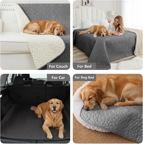 Miniatura 4 de Manta impermeable para perro, funda antideslizante para sofá para mascotas, lavable, protector de muebles para cama, resistente al cabello, 52 x 82