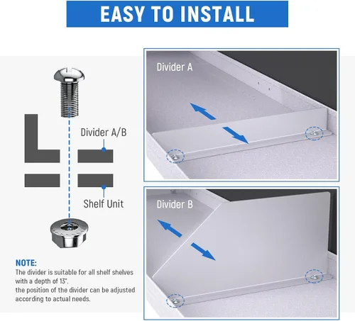Miniatura 4 de AA Products P-SH-Divider-A - Divisor de estantes accesorios para estantes diseñados para almacenamiento de estanterías de furgonetas de 13 pulgadas