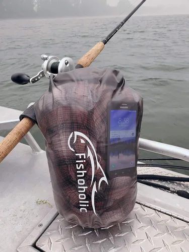Miniatura 3 de Fishoholic Bolsa seca – Bolsas de equipo impermeables – Broche a prueba de fallas – Hecho resistente y duradero para kayak, barco, pesca, Semi claro