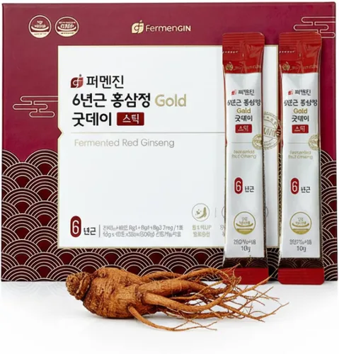 Korean Food - Bebida en barra de ginseng rojo fermentada, 30 unidades (0.35 onzas / 0.35 oz cada una) – Extracto de ginseng diario envuelto
