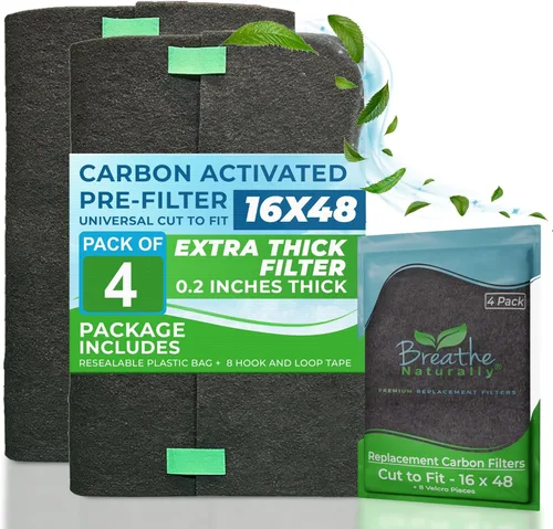 Miniatura 23 de Breathe Naturally Corte Universal para Adaptar Filtro de Aire de Carbón Activado – Filtros de Carbón de Repuesto – Lámina de Carbón de Prefiltro