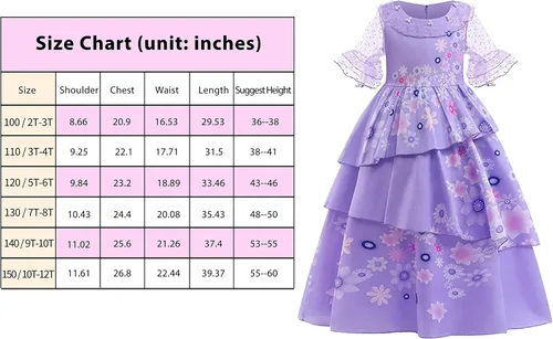 Miniatura 6 de Rabtero Vestido Mirabel para niña con bolsa, vestido Isabela de Encanto de princesa elegante para niñas