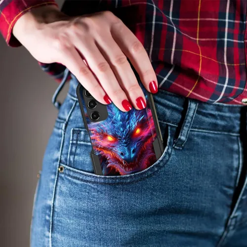 Miniatura 4 de Funda para Galaxy A14 5G, resistente de doble capa híbrida de policarbonato duro, goma suave, a prueba de golpes, funda protectora resistente