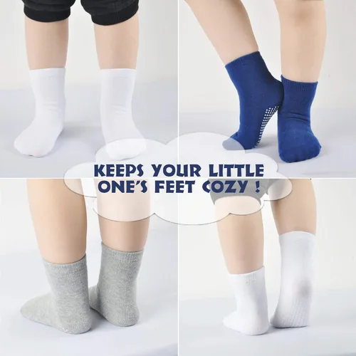 Miniatura 6 de EPEIUS Calcetines de bebé con empuñaduras para bebés y niños pequeños, calcetines antideslizantes de 6/12 pares