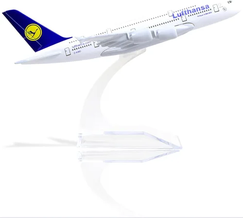 Miniatura 9 de 1/400 Francia A380 Modelo Avión Modelo Metal Diecast Kit de modelo de avión para Airbus A380 (5.5 pulgadas L) con soporte de avión de exhibición E.