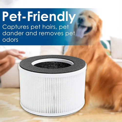 Miniatura 6 de Filtro de repuesto True HEPA, compatible con hOmeLabs Home 4 en 1 compacto HEPA purificador de aire HME020020N solamente, AKJ050GE, paquete de 2