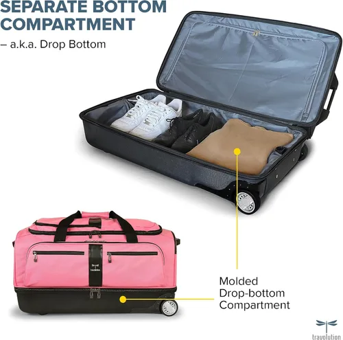 Miniatura 10 de Travolution Dance Bag with Garment Rack, 28 Inch Rolling Duffel With Wheels, Ideal for Competitions & Travel, Easy-assembly Lightweight Aluminum