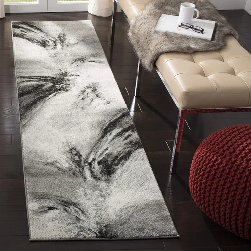 Miniatura 12 de SAFAVIEH Glacier Collection GLA127M - Alfombra moderna abstracta que no desprende pelusa, para sala de estar o dormitorio, 4 x 6 pies, azul/gris