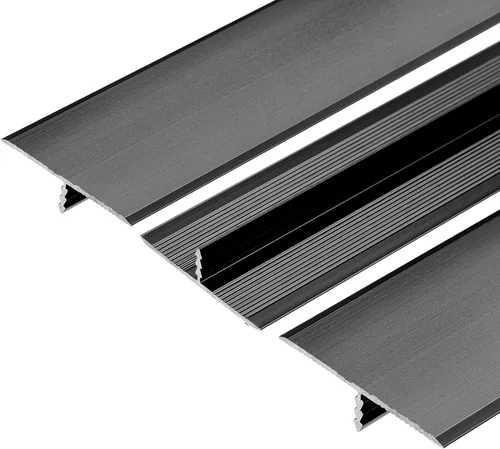 Miniatura 7 de uxcell 3 tiras de transición de piso de moldeo en T de aluminio, 35.4 pulgadas, tira de transición de puerta/azulejo/alfombra a azulejos, borde
