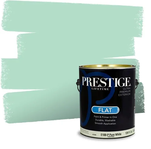 Miniatura 18 de Prestige Paints - Pintura exterior e imprimación en uno, 1 galón, plano, compatibilidad comparable con el color menta «Whipped Mint» de Behr