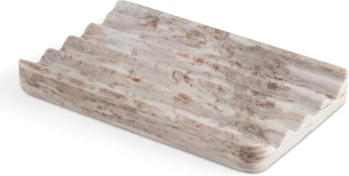 Miniatura 19 de Jabonera de mármol para ducha, soporte de jabón de barra con diseño de ondas de agua, fácil limpieza para fregadero de cocina, baño, bandeja de Agiax