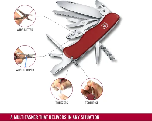 Miniatura 5 de Victorinox Hércules, cuchillo suizo rojo del ejército
