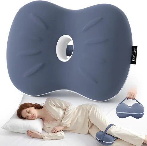 Miniatura 10 de Almohada de rodilla para personas que duermen de lado, almohada suave de alineación de la columna vertebral, almohadas de rodilla de espuma