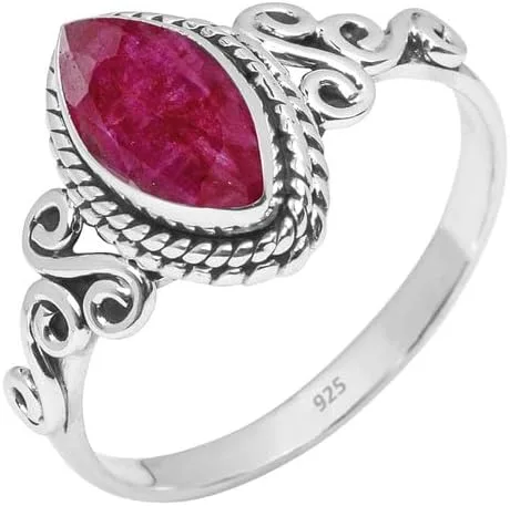 Miniatura 16 de Anillo de plata de ley 925 con piedras preciosas para mujeres y niñas, hecho a mano, anillo de promesa de piedras preciosas naturales, regalo
