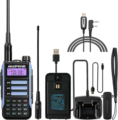 Miniatura 12 de BAOFENG Walkie Talkie UV-16R USB-C 10W con cable de programación Radio bidireccional impermeable de largo alcance de doble banda Radio portátil