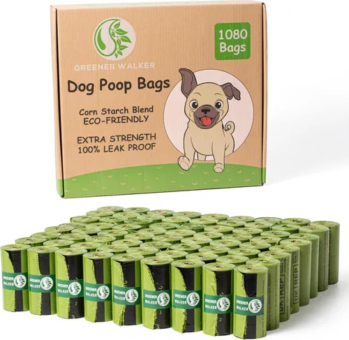 Miniatura 8 de GREENER WALKER 1080 bolsas de basura para perros, extragruesas, fuertes, 100% a prueba de fugas (marrón)