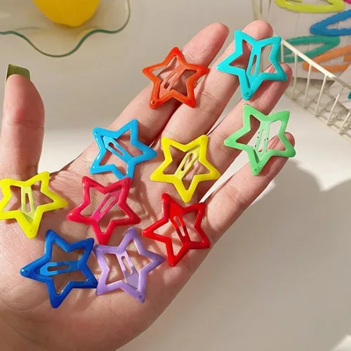 Miniatura 8 de Pinzas de pelo coloridas y luminosas para niñas, pinzas pequeñas para el cabello para niños, pinzas de estrellas que brillan en la oscuridad, pinzas