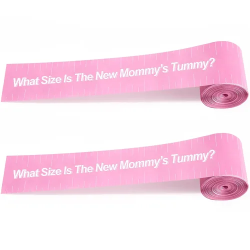 Miniatura 12 de 2 Rollos de 2 Pulgadas x 150 Pies Cinta Métrica para Baby Shower Medición de Barriga Juego de Barriga Cinta Métrica de Papel para Barriga