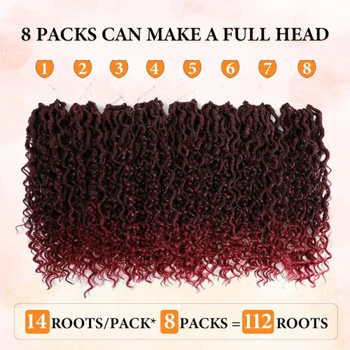 Miniatura 5 de Wodun Goddess Locs - Cabello de ganchillo de 12 pulgadas, 8 paquetes de cabello sintético de ganchillo, cabello de ganchillo previamente enrollado