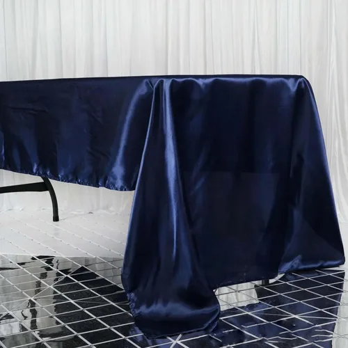 Miniatura 50 de Efavormart - Mantel rectangular de satén, 90 x 132 pulgadas, suave, oblongo, lavable, mantel decorativo de tela sedosa para bodas, fiestas, Plata