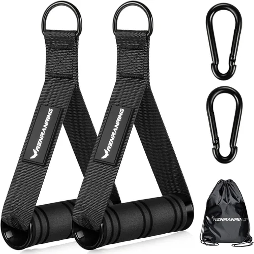 Miniatura 11 de RENRANRING Asas de Ejercicio para Gimnasio, Accesorios de Reemplazo para Poleas de Máquina de Cable, Banda de Resistencia y Entrenador de Fuerza