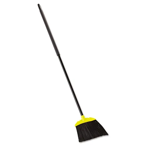 Rubbermaid Commercial Products Escoba de ángulo de barrido jumbo de superficie lisa de 10 pulgadas, mango de metal, negro, para limpiar áreas de