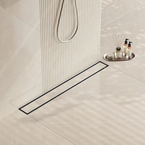 Miniatura 11 de Neodrain Drenaje lineal de ducha de 12 pulgadas con cubierta plana y de inserción de azulejos 2 en 1, drenaje de piso de ducha rectangular de acero
