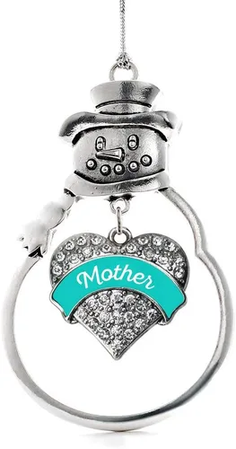 Miniatura 206 de Inspired Silver - Big Sis - Adorno de Navidad plateado - Adorno de árbol de Navidad con dije de corazón con circonita cúbica - Decoración colgante