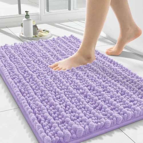 Miniatura 19 de Smiry Alfombras de Baño 24x16 pulgadas, Alfombras de Baño de Chenilla Extra Suaves y Absorbentes, Respaldo de Goma Antideslizante, Lavable a Máquina