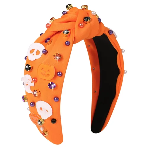 Miniatura 24 de Diademas de fantasma de Halloween para mujer, diadema de araña espeluznante con cuentas de diamantes de imitación de cristal, accesorios