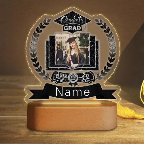 Miniatura 35 de Regalos de graduación personalizados luz nocturna con nombre de foto, lámpara LED de graduación personalizada 2026 para mujeres y hombres, regalos