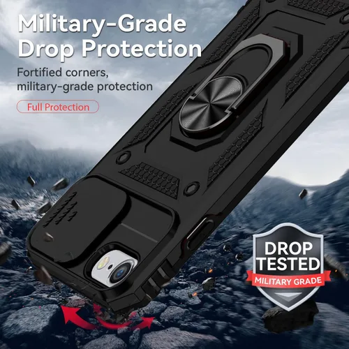 Miniatura 5 de Funda para iPhone SE (3ª y 2ª generación 2022/2020) y iPhone 8/7/6 con cubierta para lente de cámara, protector de pantalla HD, protección contra