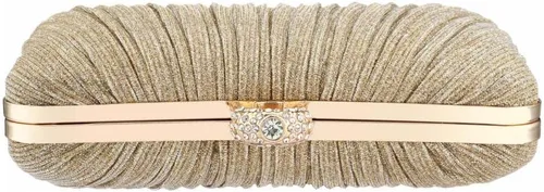 Miniatura 7 de Bolso de mano para mujer, plisado con purpurina y bolsa de noche con diamantes de imitación, para novia, boda, fiesta
